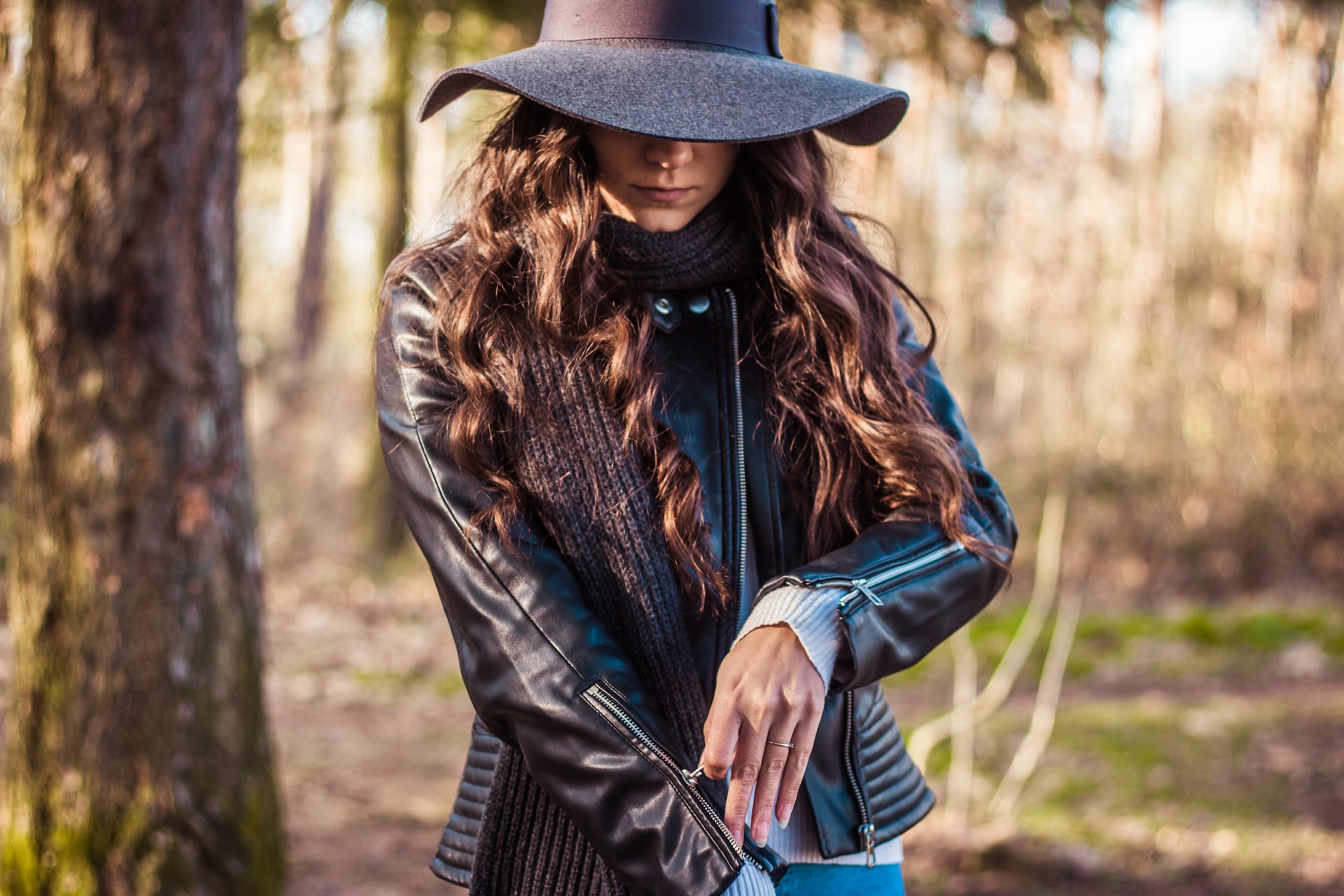 lady in a leather jacket