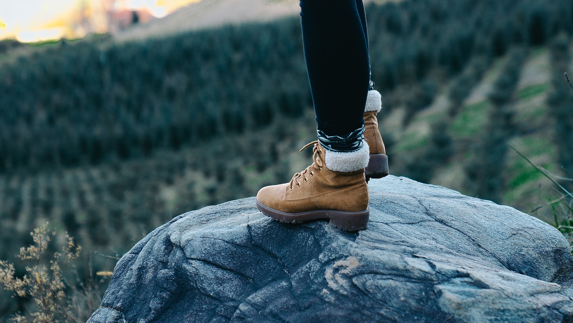 woman in walking boots