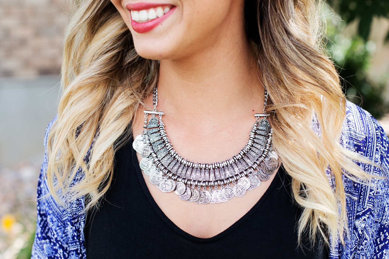 woman wearing statement jewellery