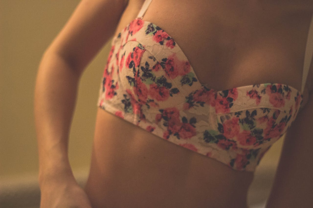 woman wearing a Colourful bra