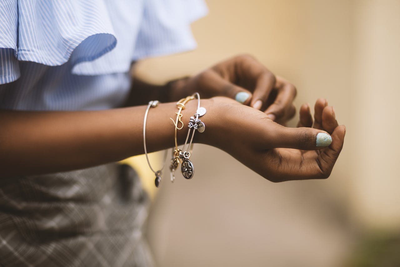 Woman wearing bracelets