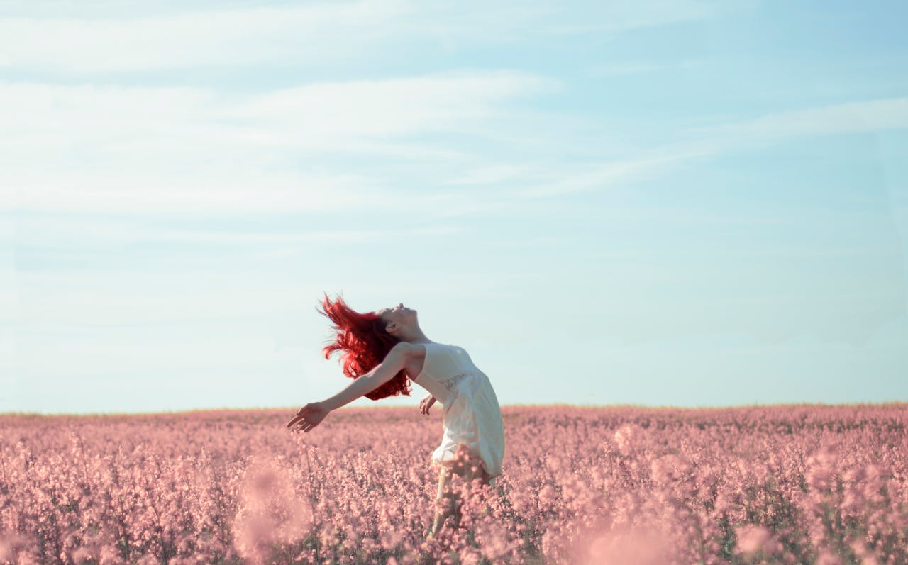Woman in a field of cotton