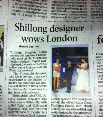 International designer of RWL featured in Indian publication
