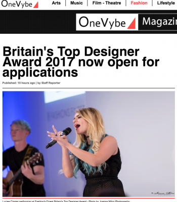Lucie Closier performs at Britain's Top Designer Award