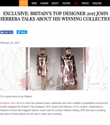 John Herera and model Cerys featured in megastyleph