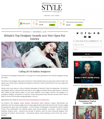 Britain's Top Designer Awards call for designers 