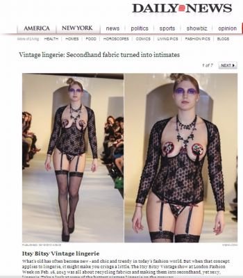 Itsy Bitsy Vintage recycled fabric into lingerie 