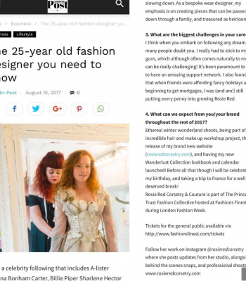Rosie Red Couture featured in London Post