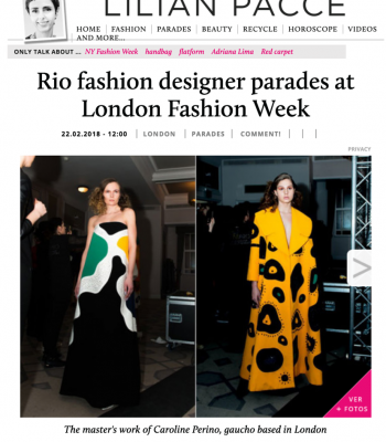 Caroline Perino featured in Lilian pacce magazine 