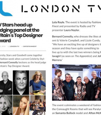 Broitains Top Designer Award winner featured in  London Live