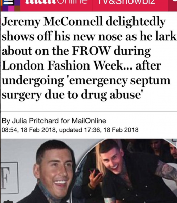 Vcelebrity Jeremy McConnell featured in the Mail Online 