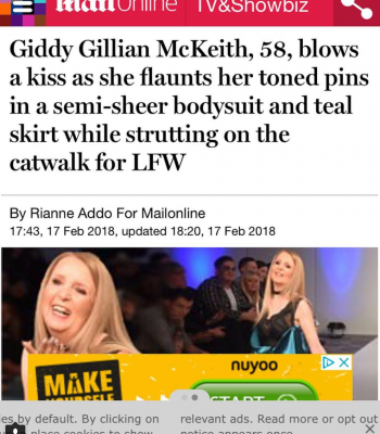 Gillian McKeith LFW Feature in the Mail Online