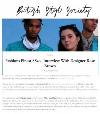 Rose Brown showcases her graduate collection at Fashions Finest
