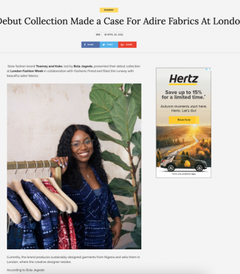 Toomey and Koko at london Fashion Week Feb 2022